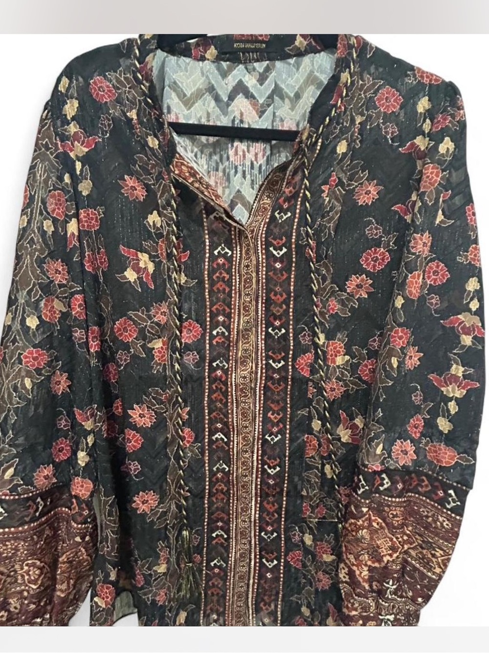 Kobi Halperin Boho Floral Print Blouse / Tunic